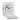 A Braun BC05W travel alarm clock in white showing alarm button left side