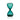 Turquoise 3 minute hourglass on a white background
