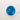 A one drop brand yoyo in anodized blue aluminum front view with yellow string