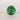 A one drop brand yoyo in anodized green aluminum front view with yellow string