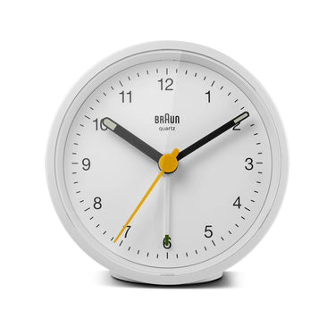 BC12W Braun - Round Alarm Clock in White