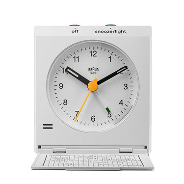 BC05W Braun Classic travel Analogue Alarm Clock in White