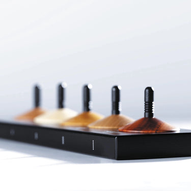 Set of 5 Wooden Spinning Tops