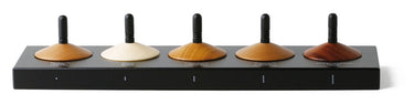 Set of 5 Wooden Spinning Tops