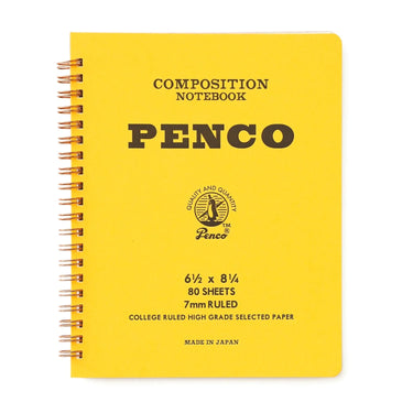 Penco Composition Coil Notebook/ Large in Yellow