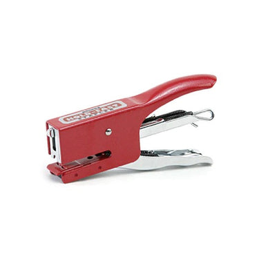 Red Penco stapler on a white background
