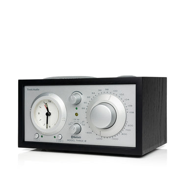 Model Three BT Alarm Clock Radio  by Tivoli Audio in Black Ash / Silver