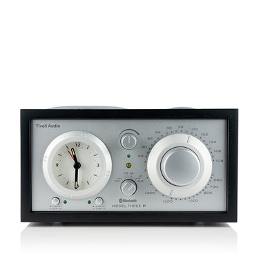 Model Three BT Alarm Clock Radio  by Tivoli Audio in Black Ash / Silver