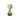 A photo of a hightide 5 min hourglass in blue and amber yellow