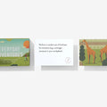 Everyday Adventures opened with illustrated designs on a white background