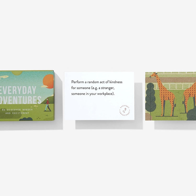 Everyday Adventures opened with illustrated designs on a white background