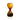 3 minute amber-colored hourglass on a white background