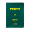 Green Penco  A5 notebook with yellow text on a white background